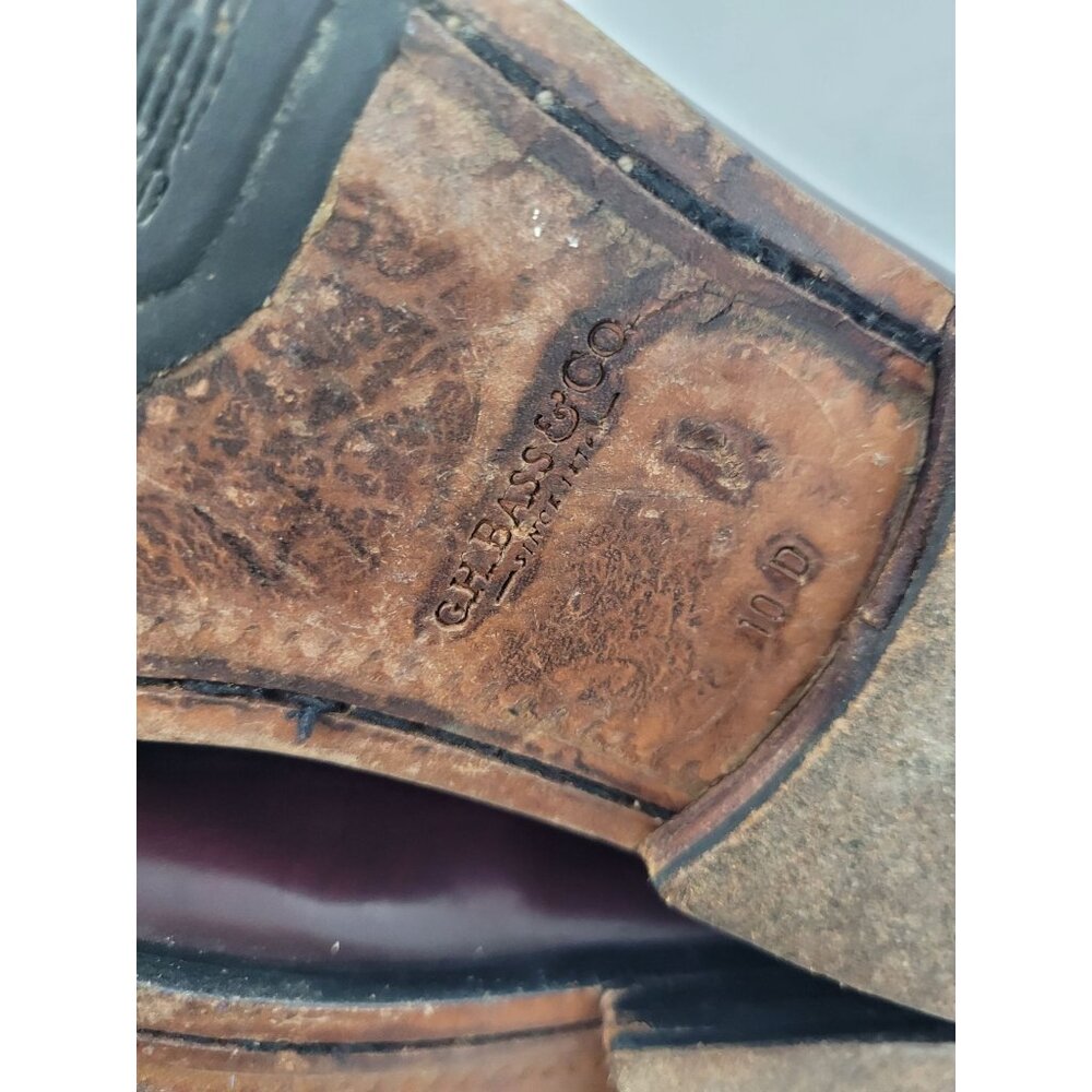 G.H. Bass & Co. Mens Burgundy Leather Tassel Loafers 10D Classic career preppy. - Picture 4 of 8